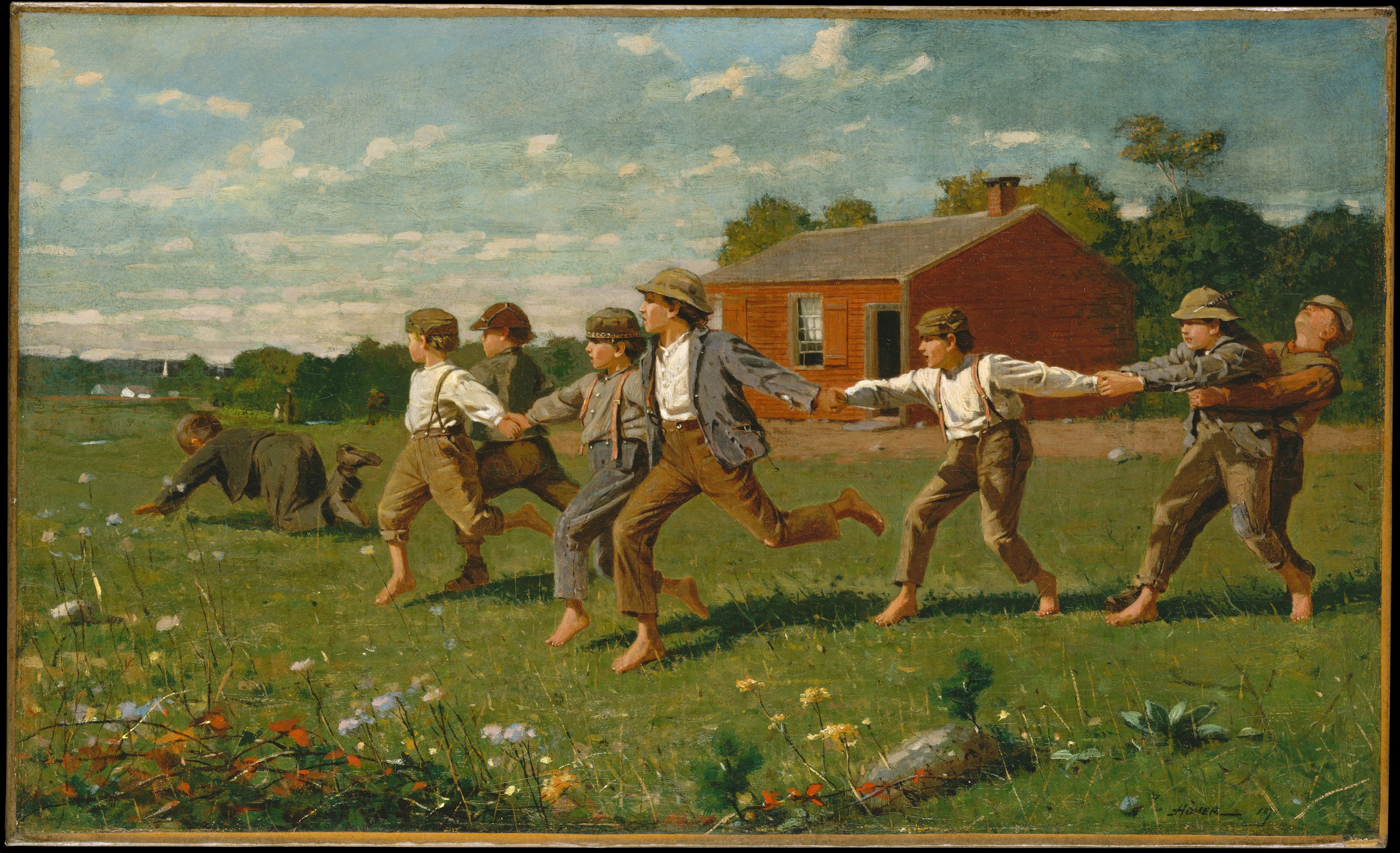 Children playing in a field